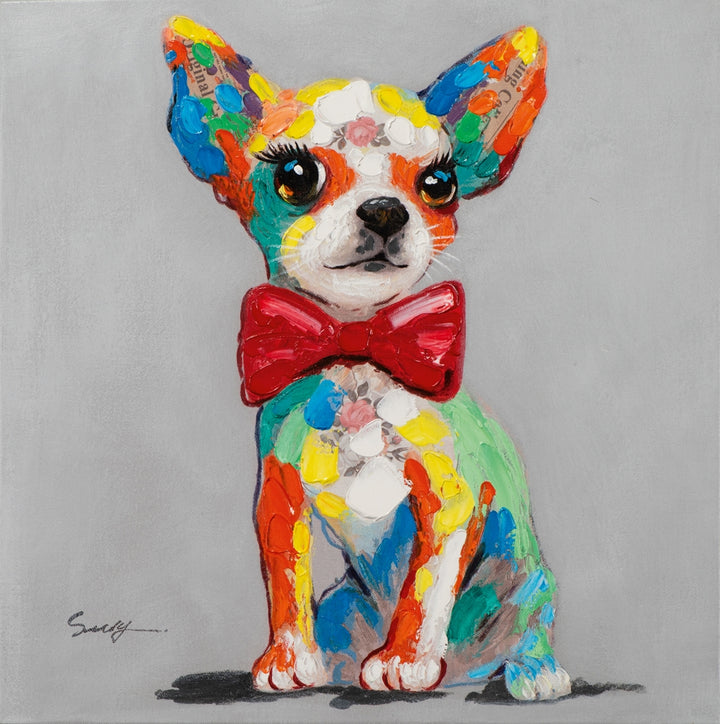 Bunter Chihuahua mit Fliege