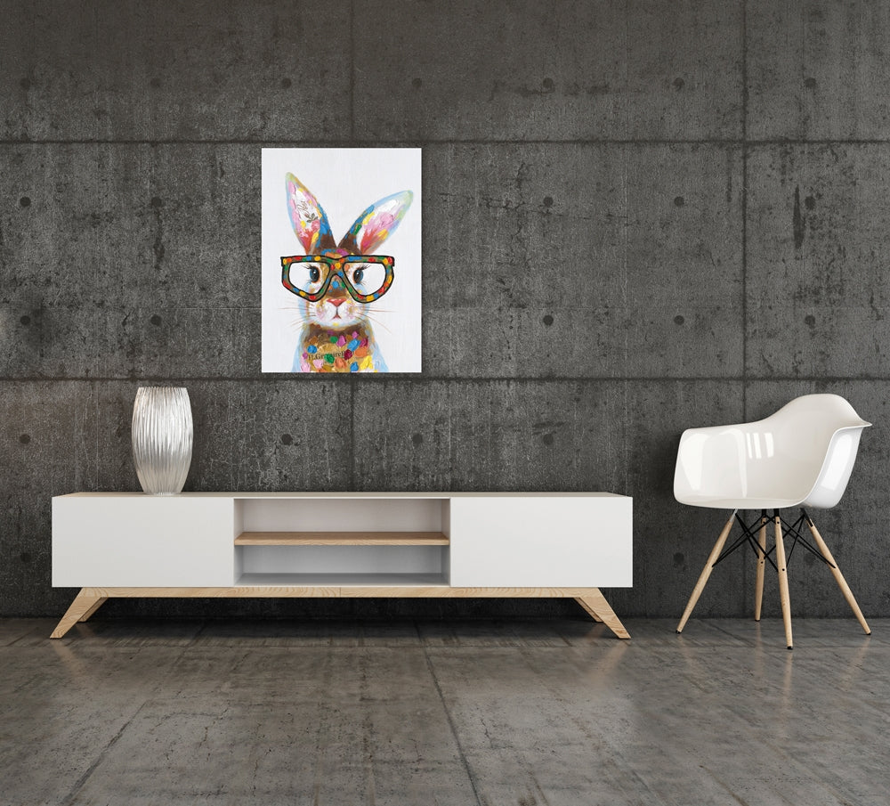 Bunter Hase mit Brille