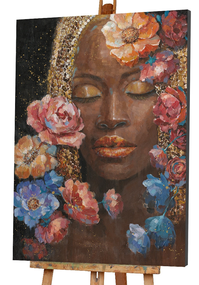 Schöne Frau mit Blumen
