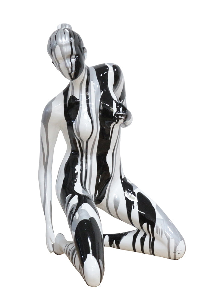 Akt in Silber-Schwarz