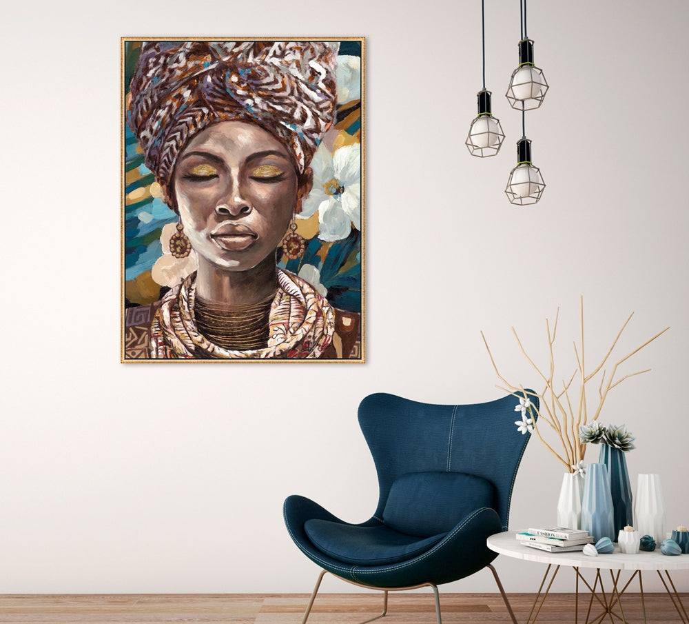 Träumende Schönheit mit Blumen