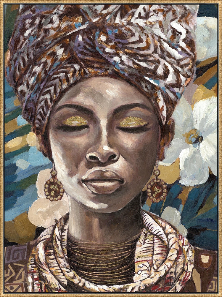 Träumende Schönheit mit Blumen