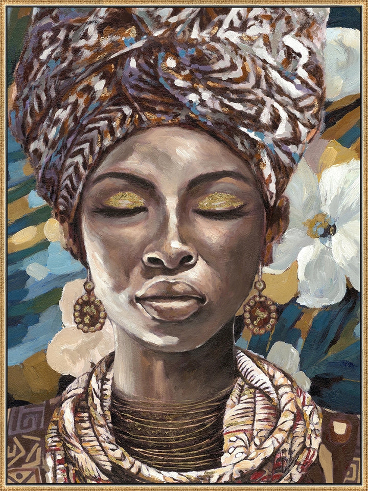 Träumende Schönheit mit Blumen