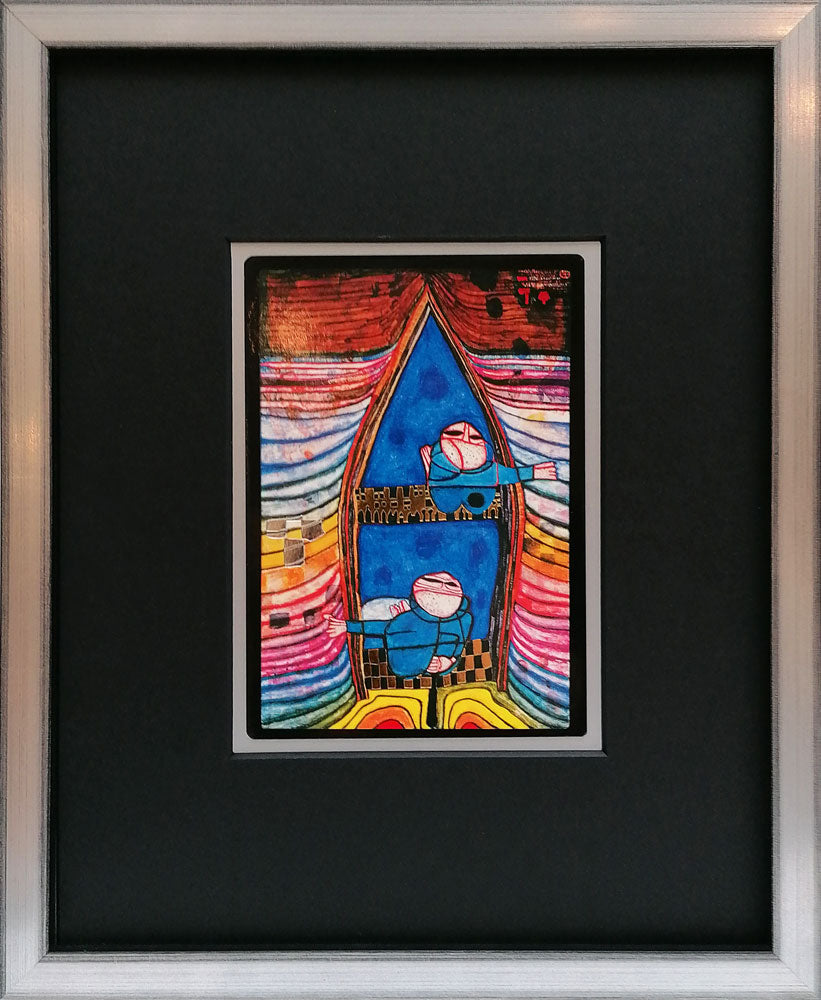 "Tender Dinghi" | Friedensreich Hundertwasser Miniprint mit Rahmen