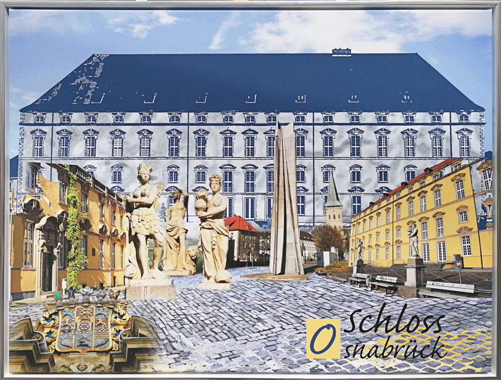 Schlossgarten Osnabrück Collage | Giclee auf Holzkeilrahmen