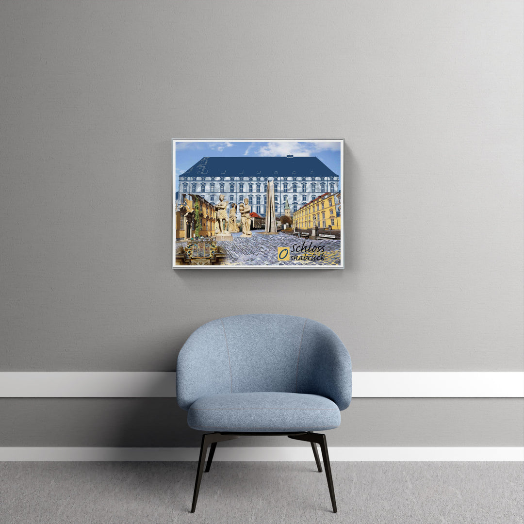 Schlossgarten Osnabrück Collage | Giclee auf Holzkeilrahmen