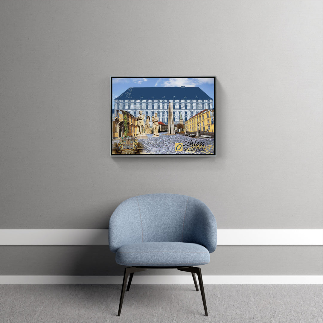 Schlossgarten Osnabrück Collage | Giclee auf Holzkeilrahmen