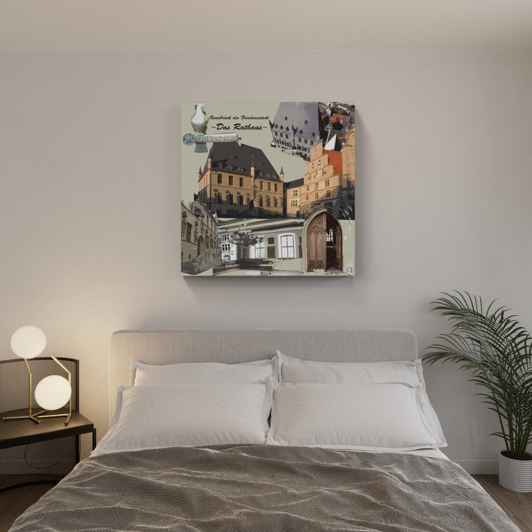 Osnabrück die Friedensstadt - Das Rathaus I Giclee auf Holzkeilrahmen