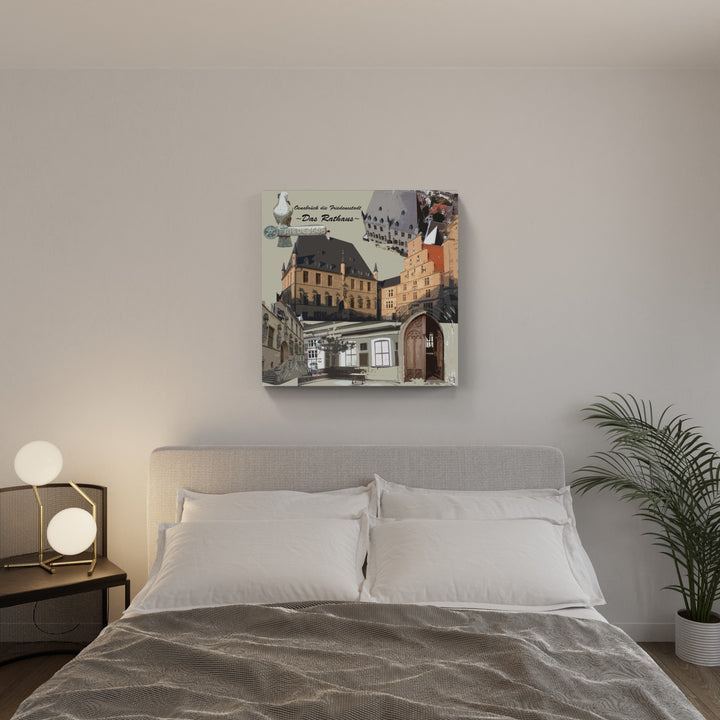 Osnabrück die Friedensstadt - Das Rathaus I Giclee auf Holzkeilrahmen