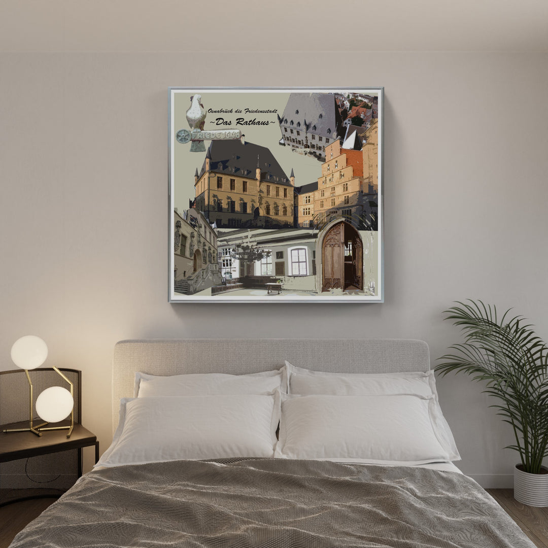 Osnabrück die Friedensstadt - Das Rathaus I Giclee auf Holzkeilrahmen