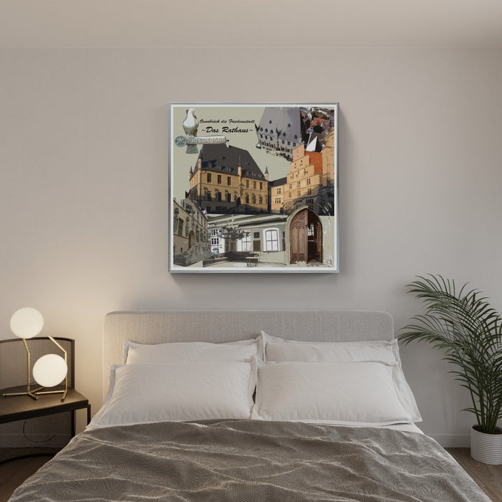 Osnabrück die Friedensstadt - Das Rathaus I Giclee auf Holzkeilrahmen
