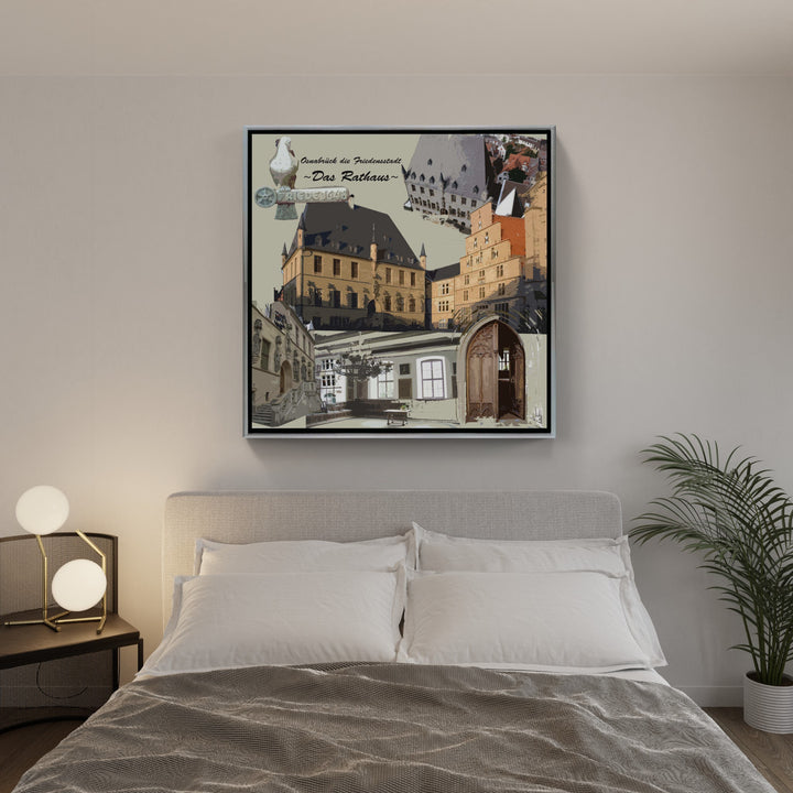 Osnabrück die Friedensstadt - Das Rathaus I Giclee auf Holzkeilrahmen