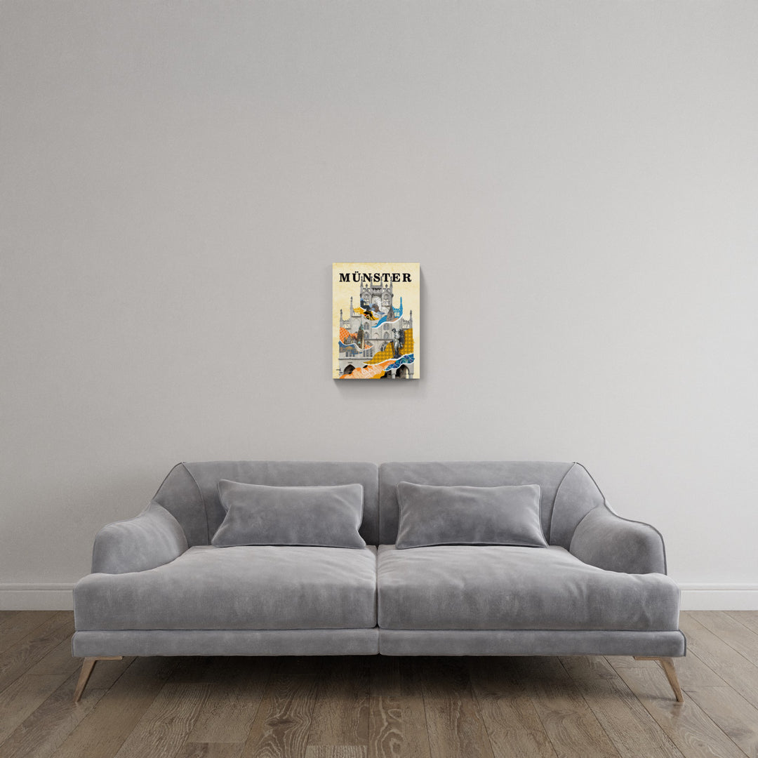 Münster Rathaus Collage | Giclee auf Holzkeilrahmen