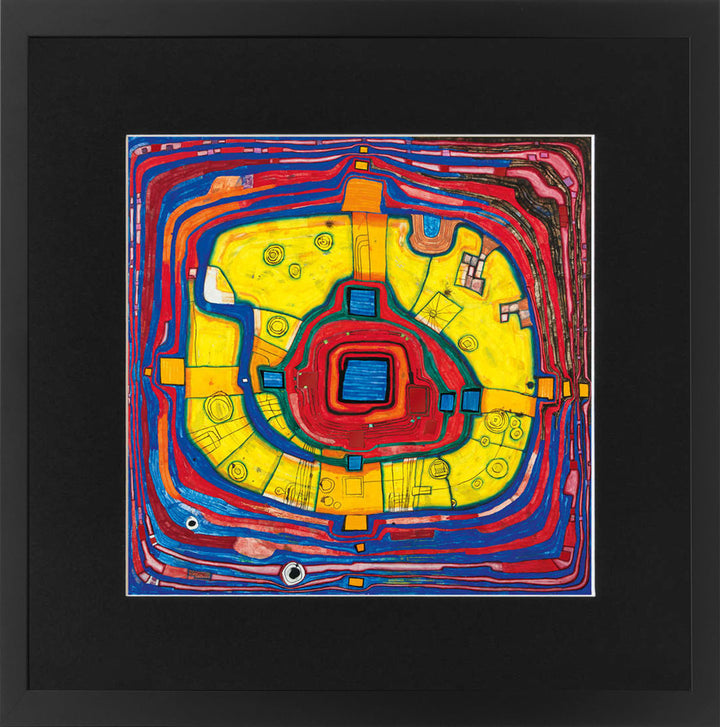 "Der kleine Weg" | Friedensreich Hundertwasser mit Rahmen