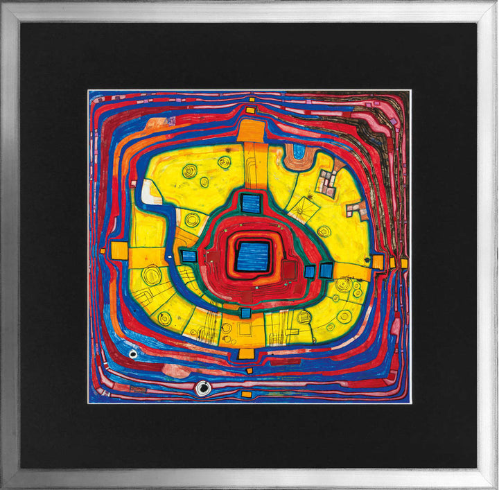 "Der kleine Weg" | Friedensreich Hundertwasser mit Rahmen