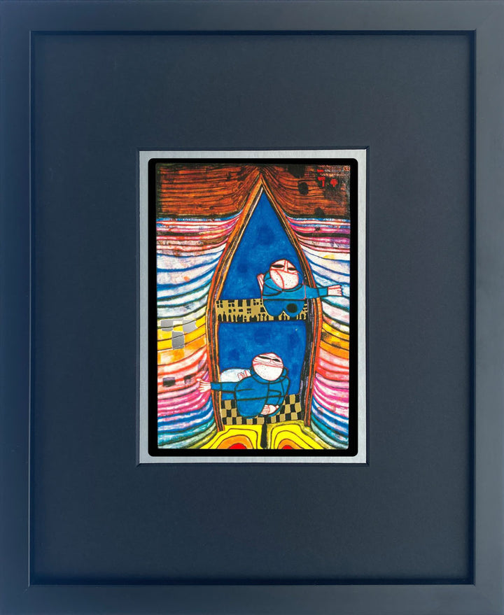 "Tender Dinghi" | Friedensreich Hundertwasser Miniprint mit Rahmen