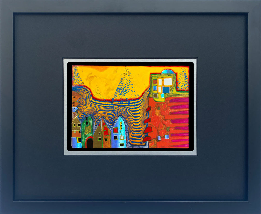 "Zwolle" | Friedensreich Hundertwasser Miniprint mit Rahmen