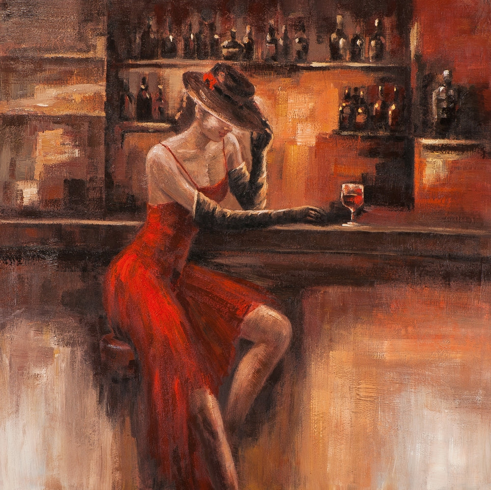 Dame an der Bar