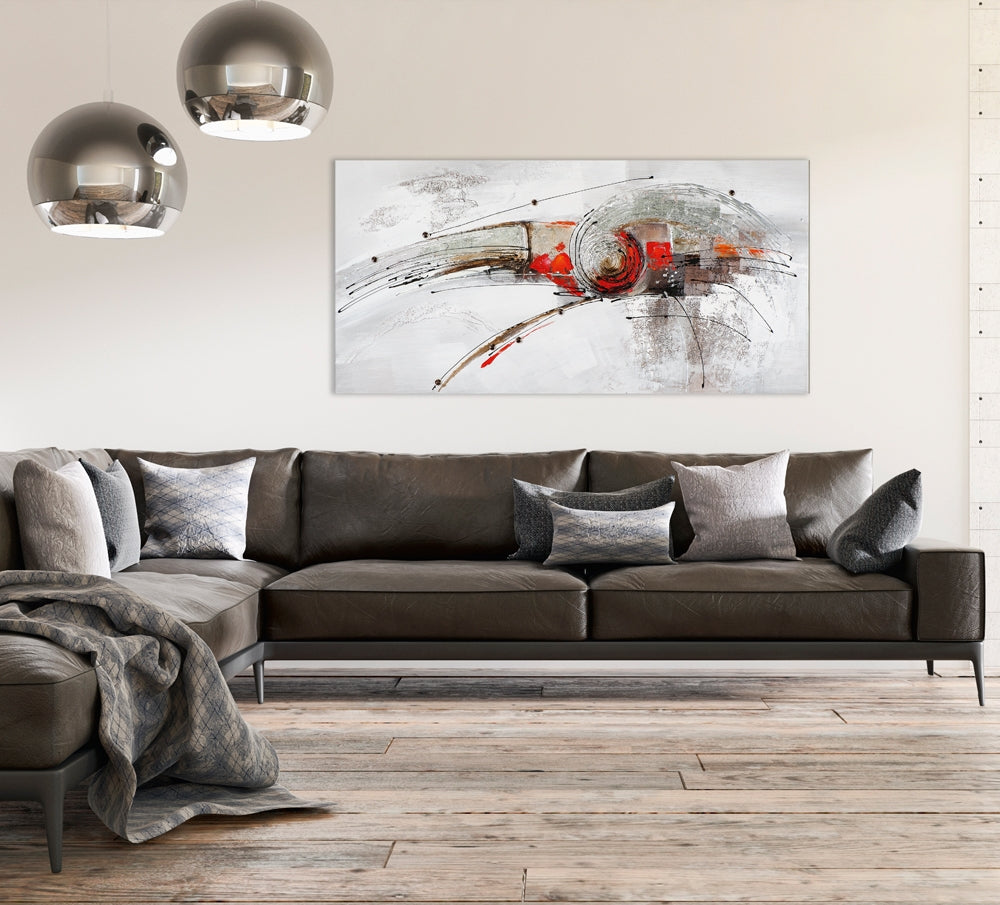 Wirbel in Silber und Rot