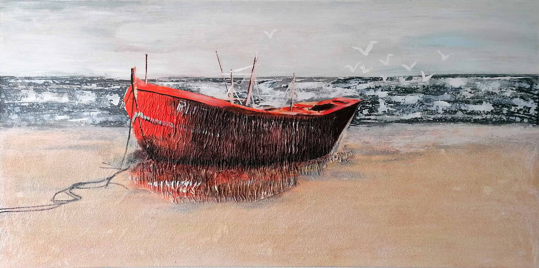 Rotes Holzboot