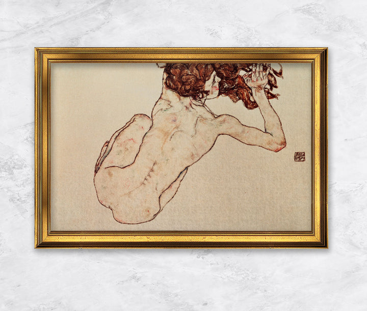 "Kauernder Rücken-Akt" | Egon Schiele