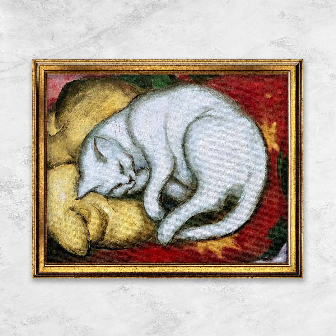 "Die weiße Katze (Kater auf gelbem Kissen)" |  Franz Marc