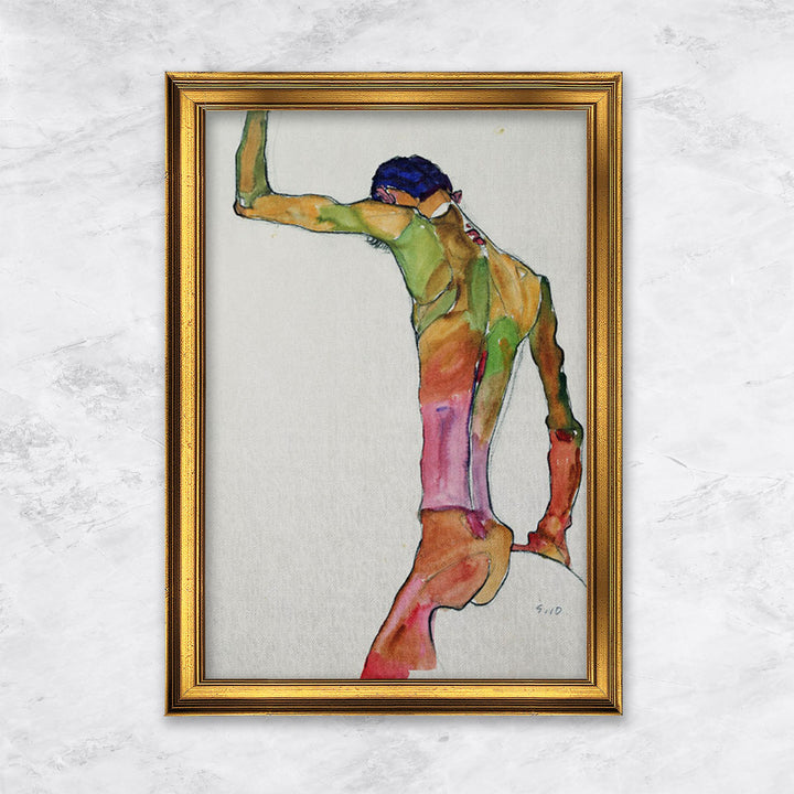 "Männlicher Akt mit erhobenem Arm" | Egon Schiele