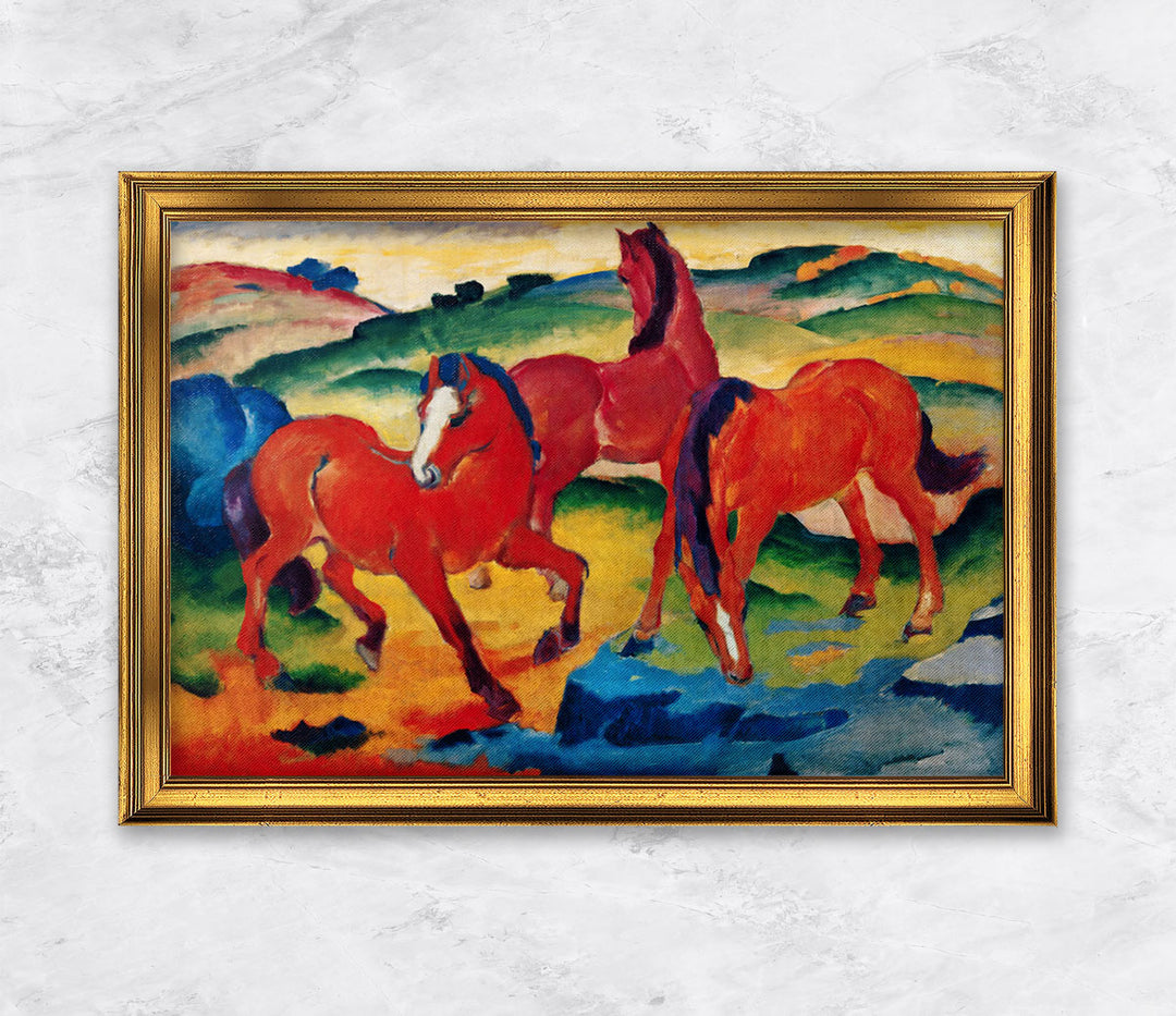 "Die roten Pferde (Weidende Pferde IV.)" | Franz Marc