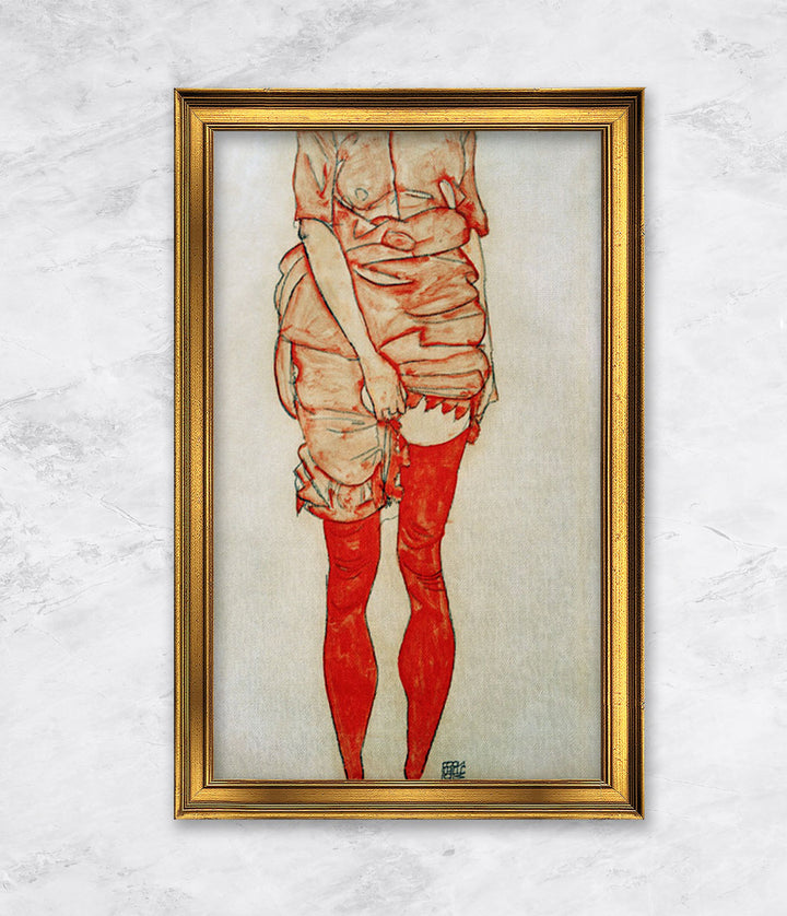 "Stehende Frau in Rot" | Egon Schiele