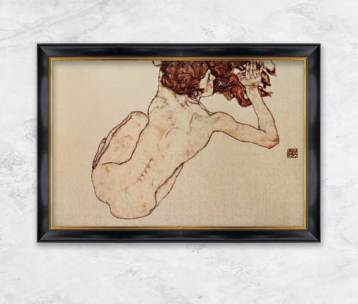 "Kauernder Rücken-Akt" | Egon Schiele