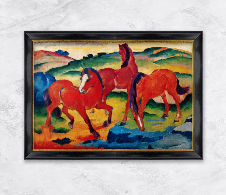 "Die roten Pferde (Weidende Pferde IV.)" | Franz Marc
