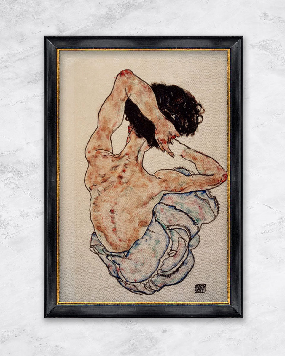 "Frau mit verschränkten Händen, Rückenansicht" | Egon Schiele