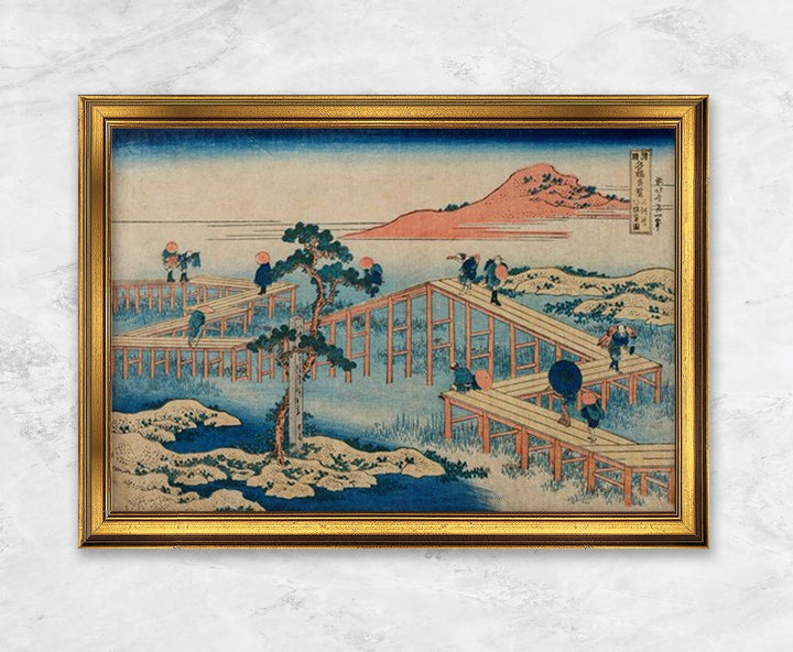 "Eight part bridge, province of Mucawa, Japan" | Katsushika Hokusai