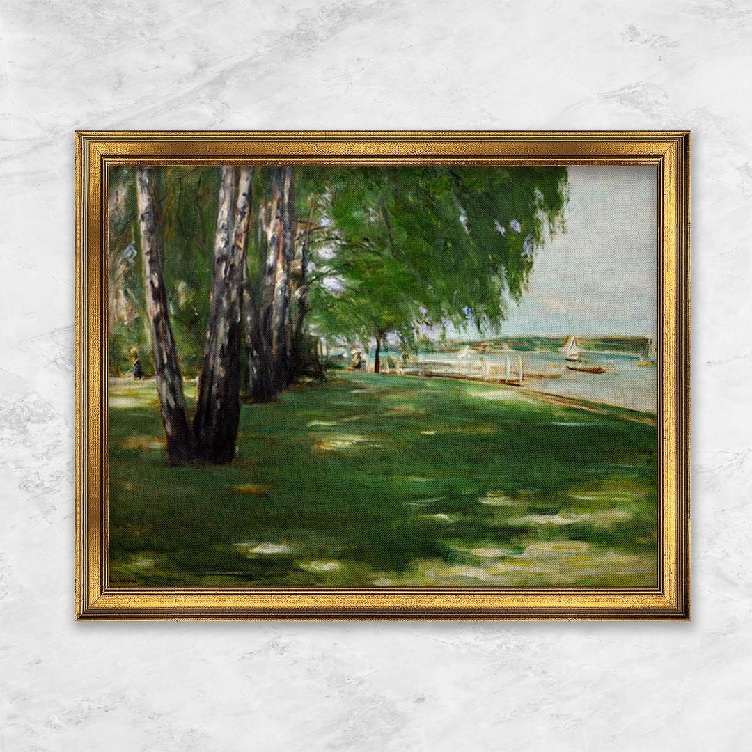 "Der Garten des Künstlers in Wannsee: Birken am Seeufer" | Max Liebermann