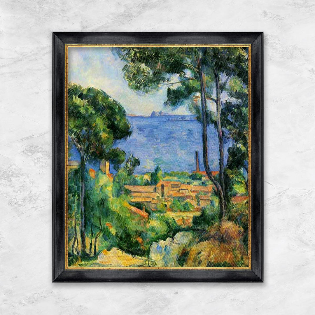 "Blick auf L'Estaque und das Chateaux d'If (Das Meer bei L'Estaque)" | Paul Cézanne