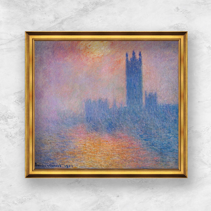 "The Houses of Parliament, London, with the sun breaking through the fog" | Claude Monet