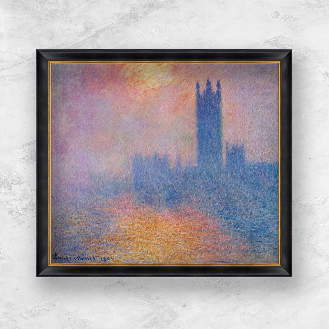 "The Houses of Parliament, London, with the sun breaking through the fog" | Claude Monet