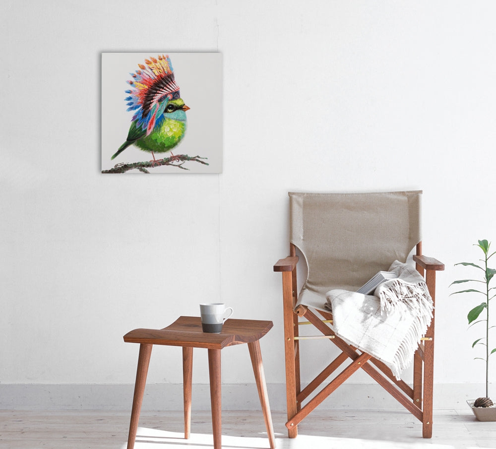 Vogel mit Indianerschmuck