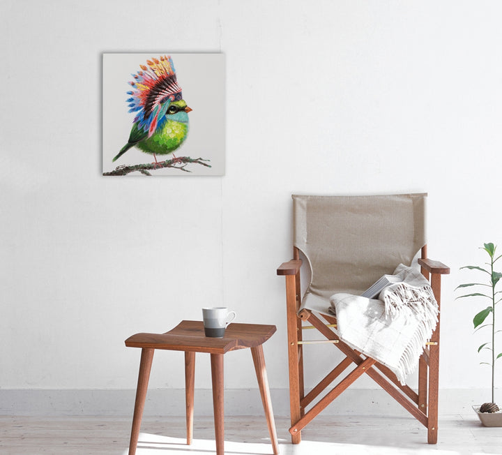 Vogel mit Indianerschmuck