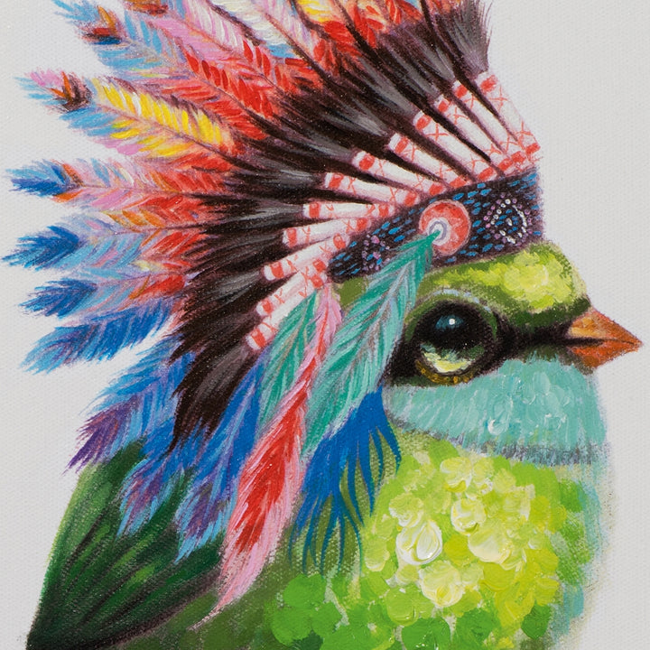 Vogel mit Indianerschmuck