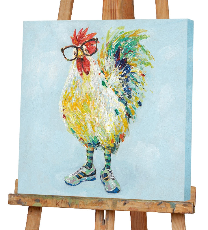 Stolzer Hahn mit Brille