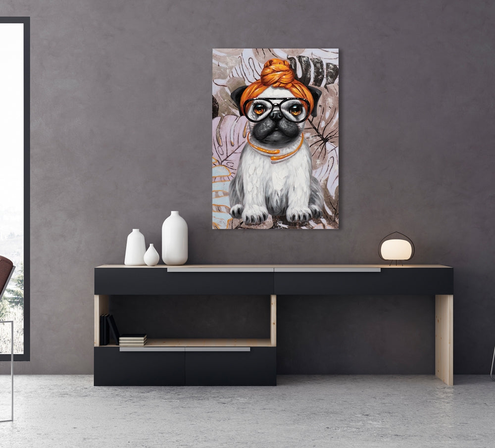Mops mit Tuch