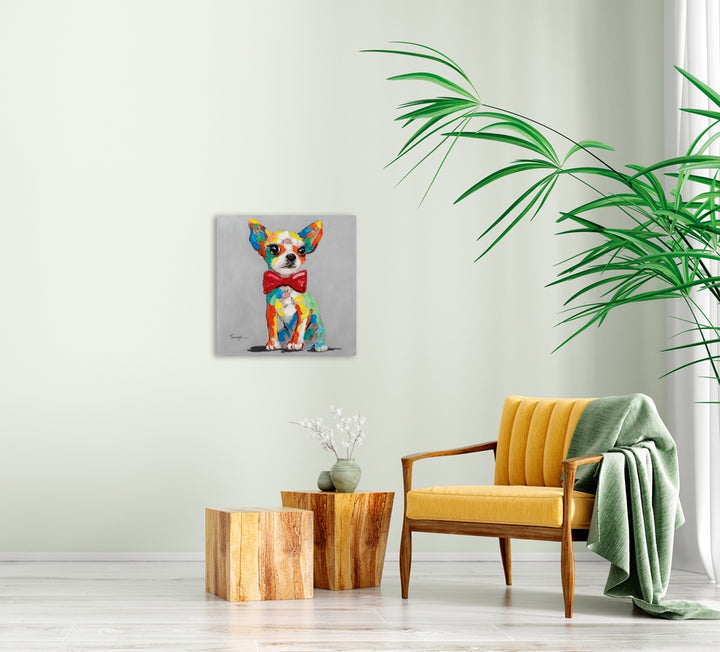 Bunter Chihuahua mit Fliege