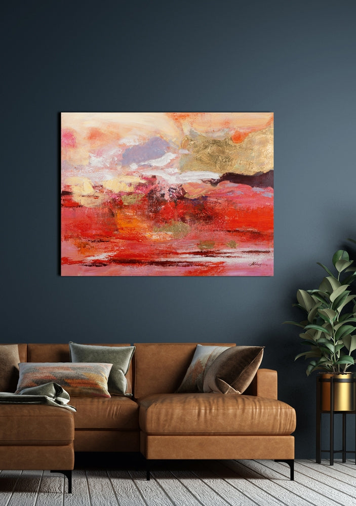 Komposition in Rot und Gold