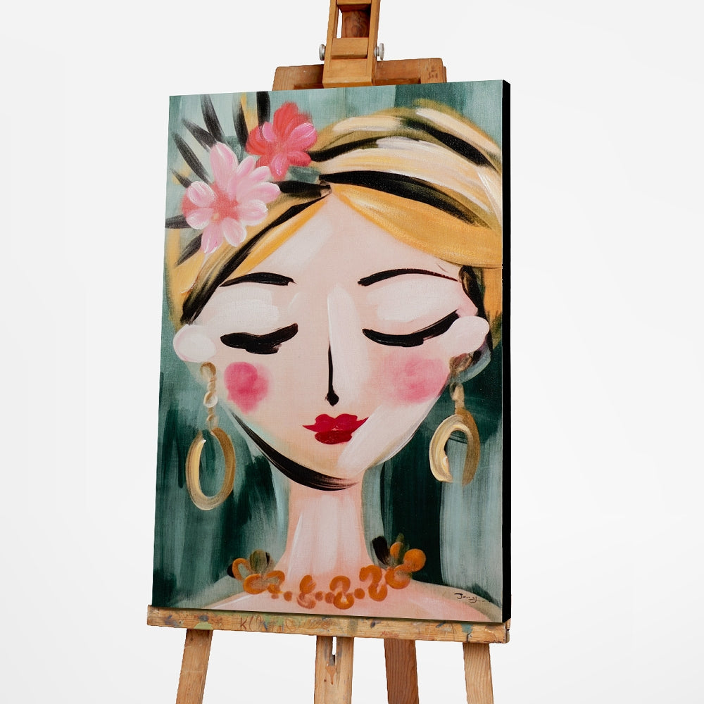 Naive Painting Flower Girl