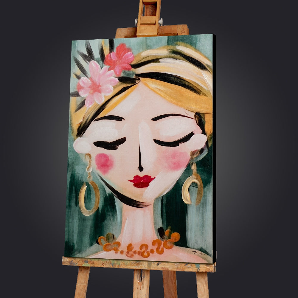 Naive Painting Flower Girl