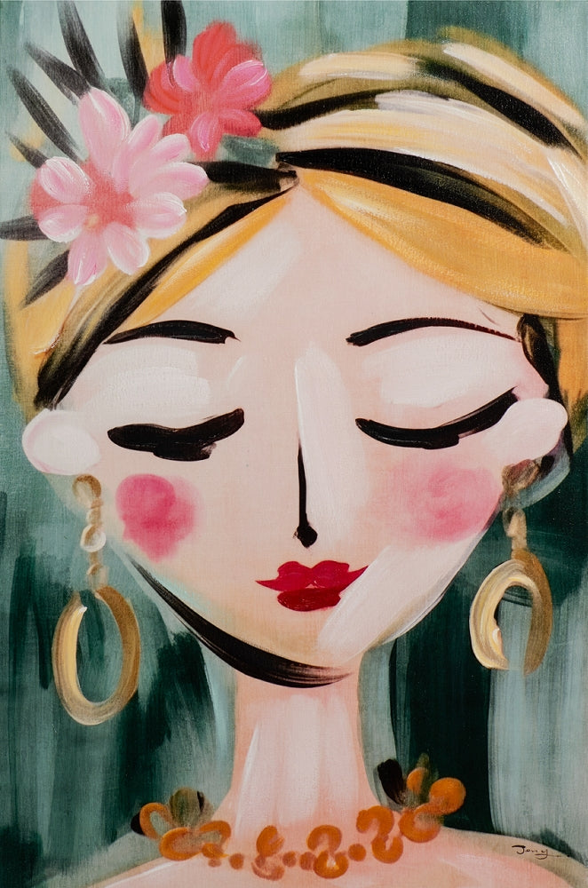 Naive Painting Flower Girl