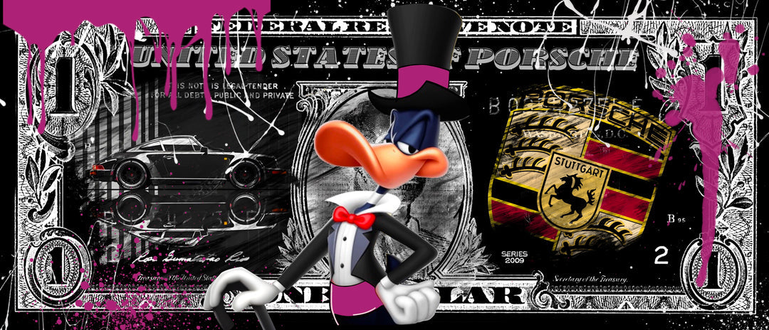 Skyyloft PORSCHE DAFFY DUCK DOLLAR – gerahmt