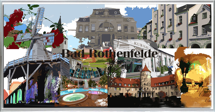 Bad Rothenfelde No.2 Collage | Giclee auf Holzkeilrahmen