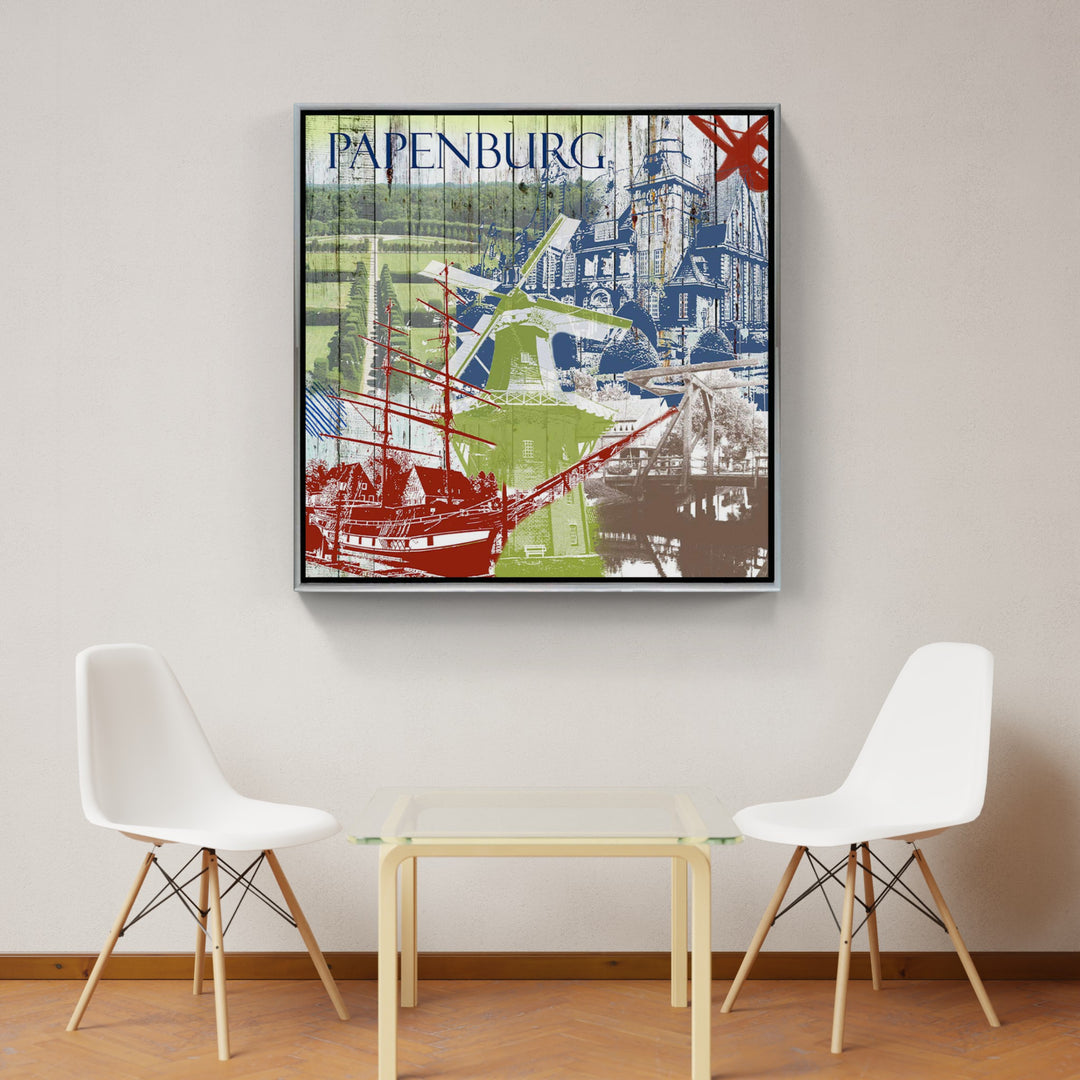 Papenburg Collage | Giclee auf Holzkeilrahmen